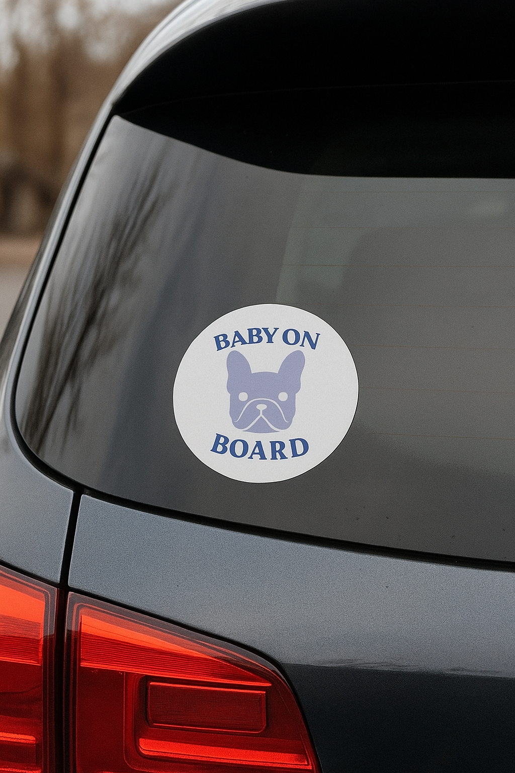 Frenchie Bulldog “Baby On Board” Car Sticker