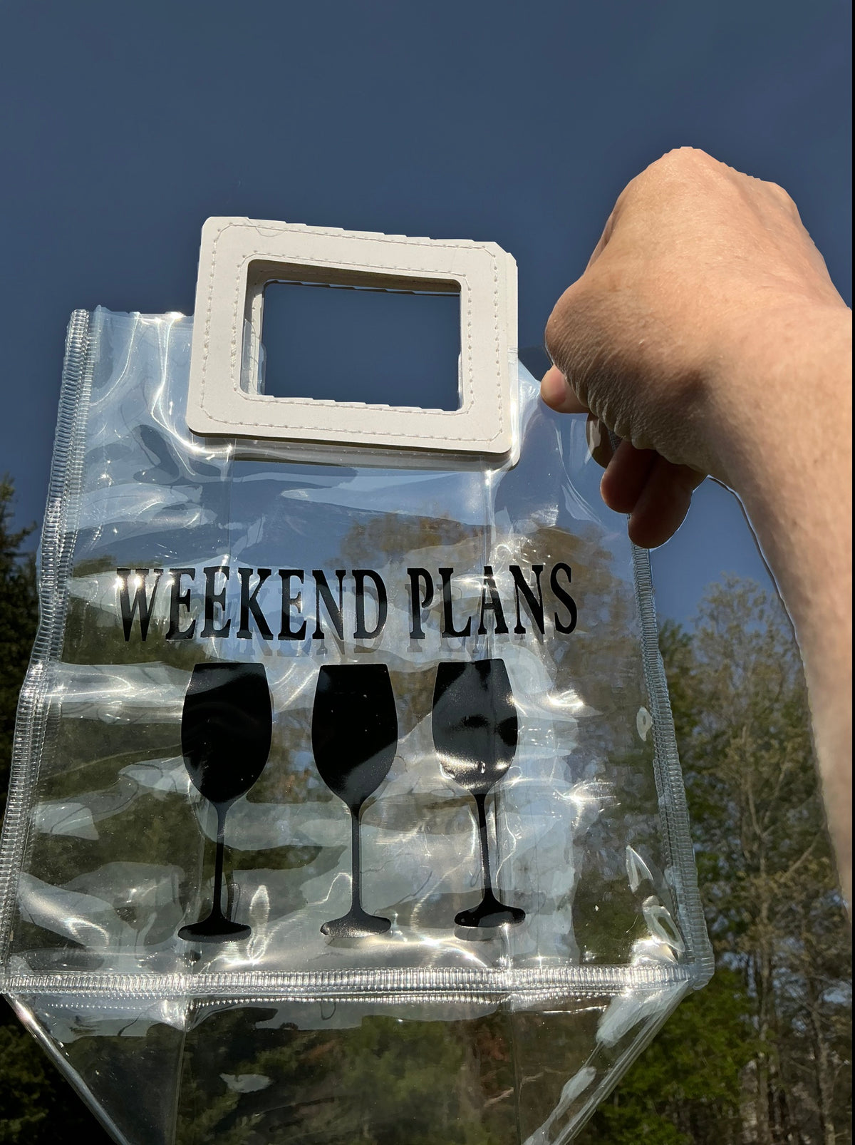 Reusable Wine Drink 💼🍷 Weekend Plans Design ☀️ Poolside & Beach Beverage 🍷 Tote