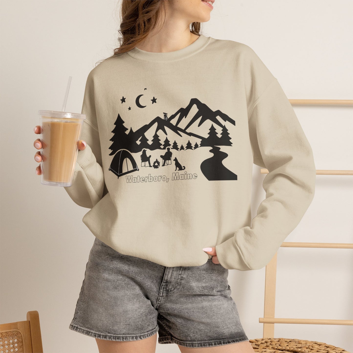 Waterboro Maine Camping Unisex Heavy Blend™ Crewneck Sweatshirt