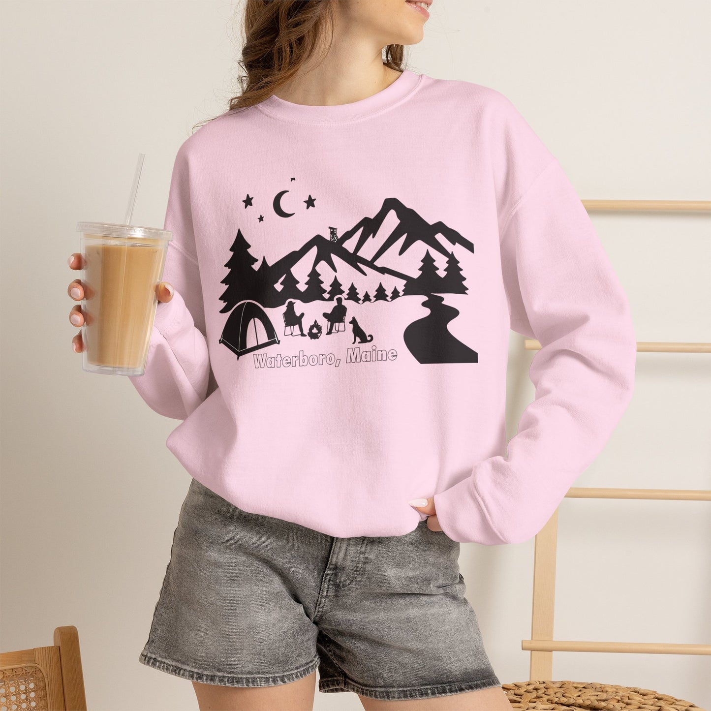 Waterboro Maine Camping Unisex Heavy Blend™ Crewneck Sweatshirt