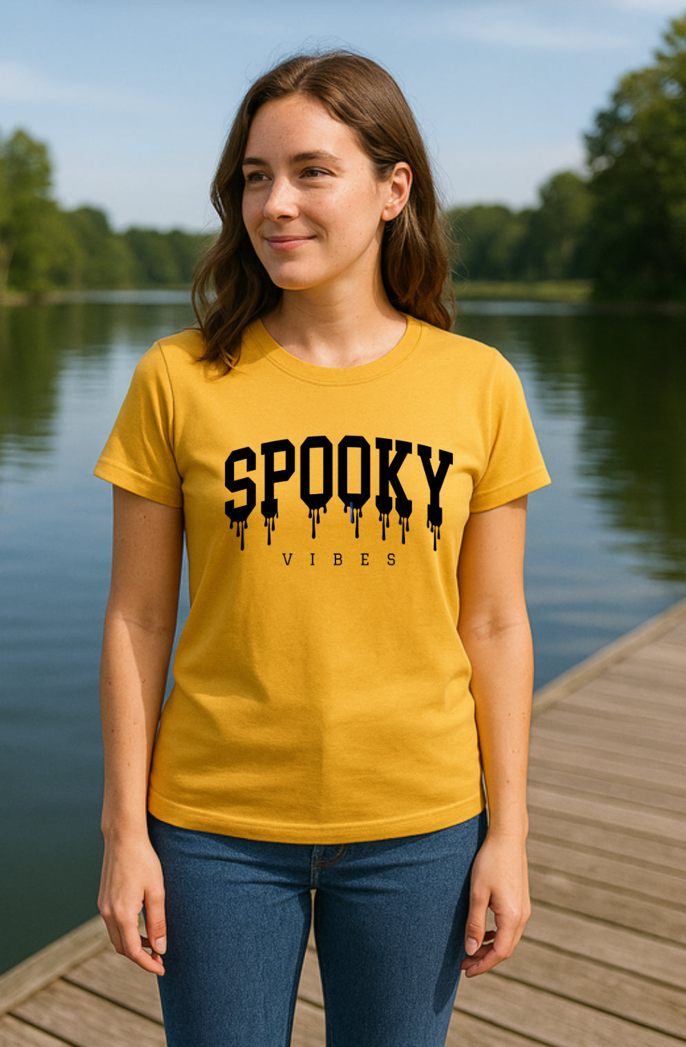 Spooky Vibes T-Shirt - Halloween Drip Lettering