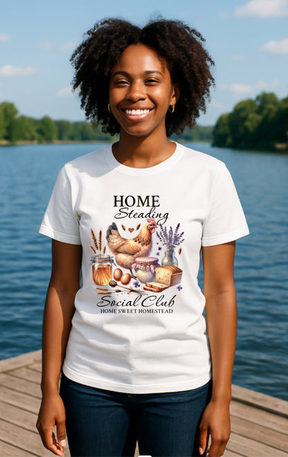 Homesteading Social Club T-Shirt Farm Life Country Graphic Tee CLEARANCE LAST ONE