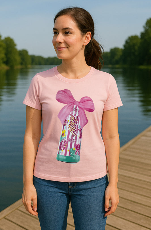 Alani Nu Cotton Candy Energy Drink Pink Graphic T-shirt Clearance $10 LAST ONE