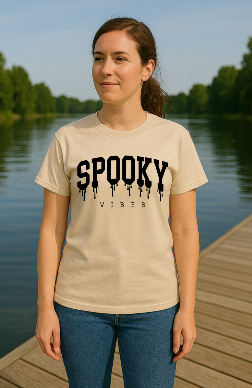Spooky Vibes T-Shirt - Halloween Drip Lettering