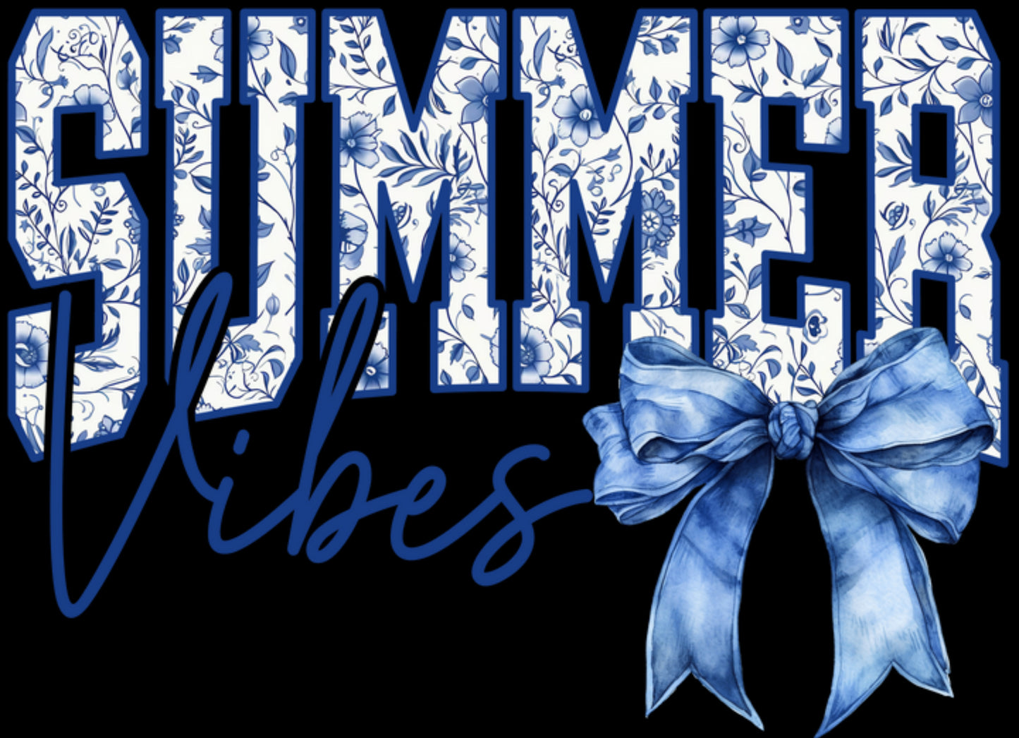 Summer Vibes and Bow Graphic Tee for Women CLEARANCE LAST ONES