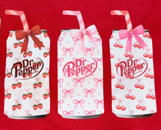 Dr Pepper Bow Can T-Shirt - Strawberry & Cherry - LAST ONE - CLEARANCE $10