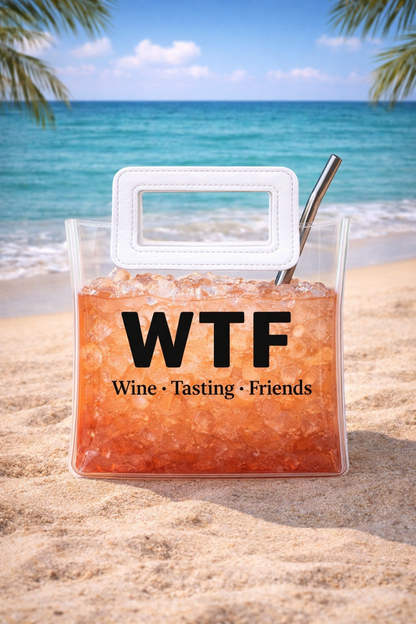 WTF Wine Tasting Friends Bag | Funny Wine Tote Gift | Reusable Beverage Bag for Girls Trips, Parties & Travel7